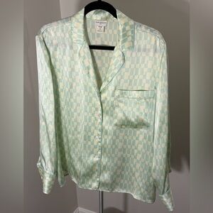 Club Monaco Green Silk Pajama Top